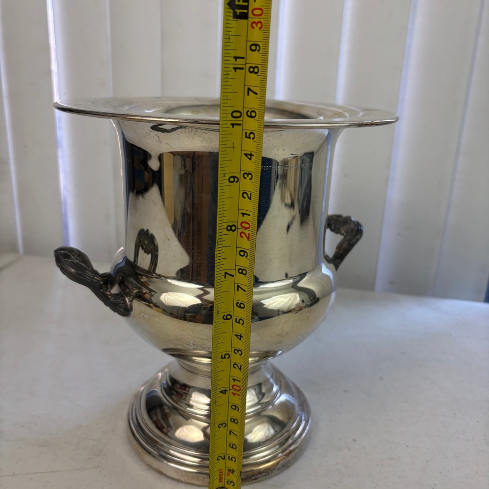 Vintage Wm A Rogers Silverplate Champagne Ice Bucket American Airlines 10" - Picture 4 of 13